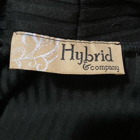 Short Sleeve, Long Open-Front Ribbed Cardigan, Black - Picture 2 of 4